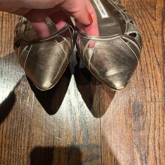 Silver Manolo Blahnik flats - Picture 3 of 4